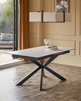 Hayden 6 to 8 seater table and 6 Serena  champagne dining chairs set